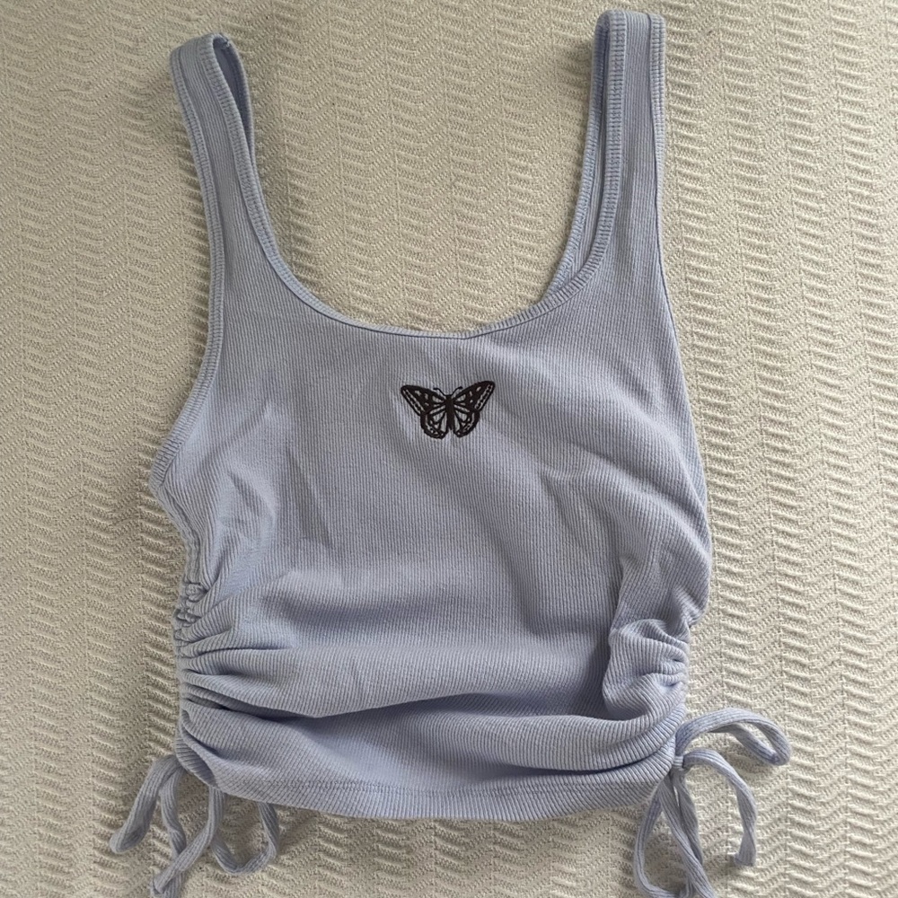 purple butterfly tank top
